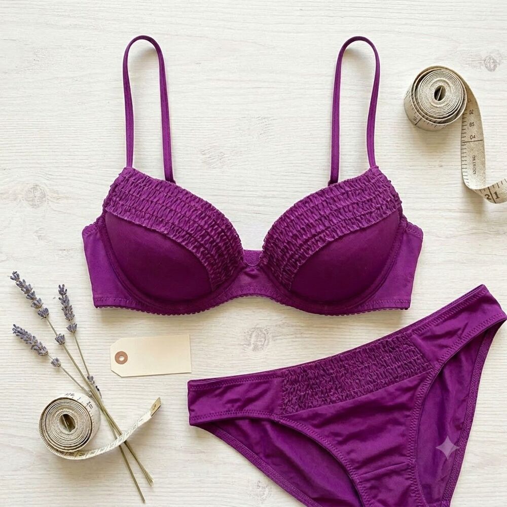 Cosabella Amore Purple Ruffled Push Up Bra 34C